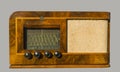 Old radio receiver in luxury wood box