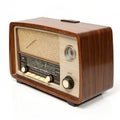 Old AM radio tuner isolated on white background