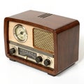 Old AM radio tuner isolated on white background