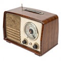 Old AM radio tuner isolated on white background
