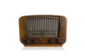 Old radio on white background