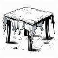 Cartoon Violence: A Whitecolored Table Covered In Water Or Lubricant