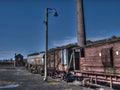 Old rail carriages.