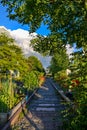 Old rail tracks turned into a Garden Royalty Free Stock Photo