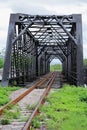 Old rail way bridge, Rail way construction in the country, Journey way for travel by train to any where. Royalty Free Stock Photo