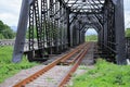 Old rail way bridge, Rail way construction in the country, Journey way for travel by train to any where. Royalty Free Stock Photo