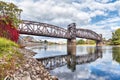 Old railroad bridge in Magdeburg Royalty Free Stock Photo