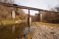 Old railroad bridge over a creek Royalty Free Stock Photo