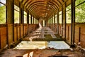 Railroad car used as bridge Royalty Free Stock Photo