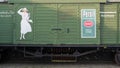 Old railroad car for Henkel\'s famous Persil detergent brand, which was shipped from Dusseldorf into the world. Royalty Free Stock Photo