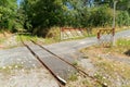 Old railroad crossing withdrawn from use