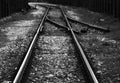 Old railroad track in black and white Royalty Free Stock Photo