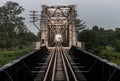 Old railroad tracks on Black Bridge or Lampang Railway Bridge Royalty Free Stock Photo