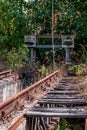 Old railroad tracks with buffer Royalty Free Stock Photo