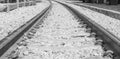 Old railroad tracks close up background ,black and white tone Royalty Free Stock Photo