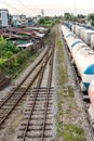 Old railroad tracks with patterns