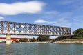 Old Railroad Truss Bridge Over Sava River - Belgrade - Serbia Royalty Free Stock Photo