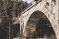 Old railway bridge in Eastern Europe. Eastern Express Royalty Free Stock Photo