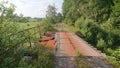 Old railway bridge in the forest Royalty Free Stock Photo