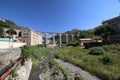 The old railway bridge in Genoa Sestri Ponente crosses the entire valley