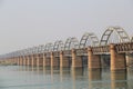 Old Railway bridge and new bridge side view on Godavari River