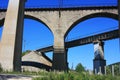 Old railway bridges over the road Royalty Free Stock Photo