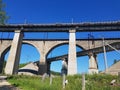 Old railway bridge over the road Royalty Free Stock Photo