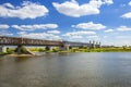 Old railway bridge over Vistula river in Tczew Royalty Free Stock Photo