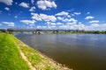 Old railway bridge over Vistula river in Tczew Royalty Free Stock Photo