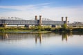 Old railway bridge over Vistula river in Tczew Royalty Free Stock Photo