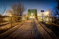 An old railway bridge on which a bicycle path now runs