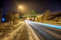 An old railway bridge on which a bicycle path now runs Royalty Free Stock Photo