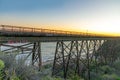 Old railway and car bridge near Goleta on Highway no 1 in California Royalty Free Stock Photo