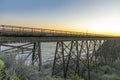 Old railway and car bridge near Goleta on Highway no 1 in California Royalty Free Stock Photo