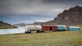 Old railway freight wagon. Royalty Free Stock Photo