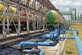 Old railway fuel tanks on the station Royalty Free Stock Photo