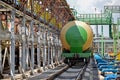 Old railway fuel tanks on the station Royalty Free Stock Photo