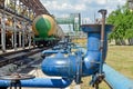 Old railway fuel tanks on the station Royalty Free Stock Photo