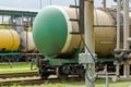 Old railway fuel tanks on the station Royalty Free Stock Photo