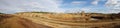 Old railway path and sulfur ovens at Sao Domingos abandoned mine Royalty Free Stock Photo