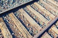 Old railway sleepers and rails in an American town