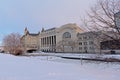 Old railway station along rideau canal on a winter day in Ottawa Royalty Free Stock Photo