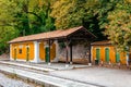 The old railway station in Milies. Royalty Free Stock Photo