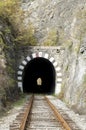 Old railway stone tunnel closeup