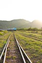 Old railway track in forest Royalty Free Stock Photo