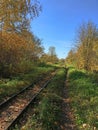 Old railway under the blue sky Royalty Free Stock Photo