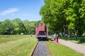 Old railway wagon in the historic memorial park Westerbork Royalty Free Stock Photo