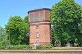 Old railway water tower of Labiau. Polessk, Kaliningrad region Royalty Free Stock Photo