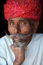 Old Rajasthani man in Jaisalmer, India Royalty Free Stock Photo