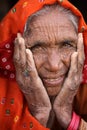Old Rajasthani woman in Jaisalmer, India